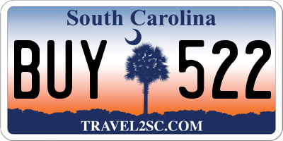 SC license plate BUY522