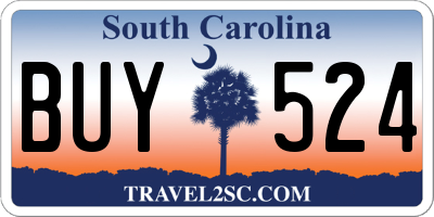 SC license plate BUY524
