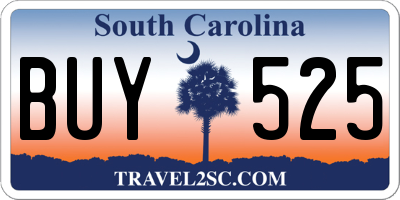 SC license plate BUY525