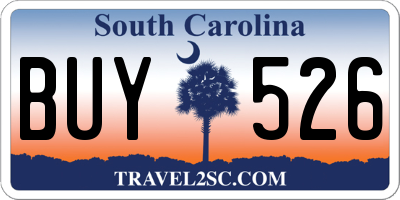 SC license plate BUY526