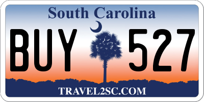 SC license plate BUY527