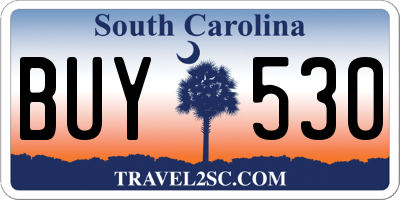SC license plate BUY530