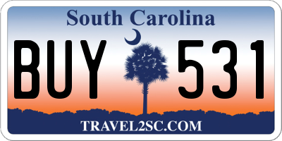 SC license plate BUY531