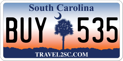 SC license plate BUY535