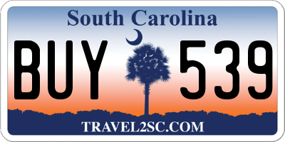 SC license plate BUY539