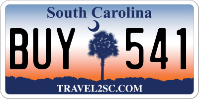 SC license plate BUY541
