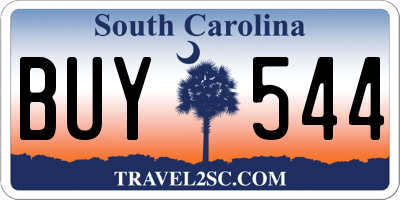 SC license plate BUY544
