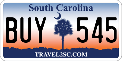 SC license plate BUY545