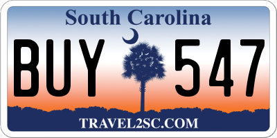 SC license plate BUY547