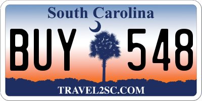 SC license plate BUY548