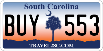 SC license plate BUY553