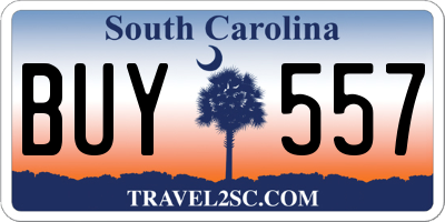 SC license plate BUY557
