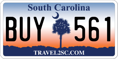 SC license plate BUY561