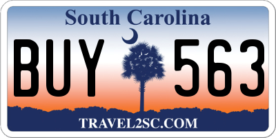 SC license plate BUY563