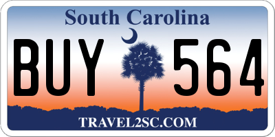 SC license plate BUY564
