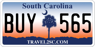 SC license plate BUY565