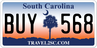 SC license plate BUY568