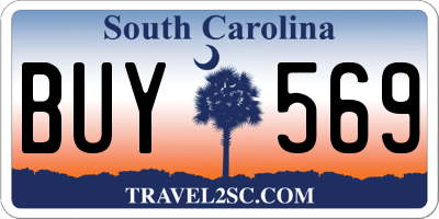 SC license plate BUY569