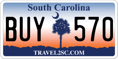 SC license plate BUY570