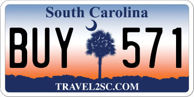 SC license plate BUY571