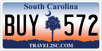 SC license plate BUY572