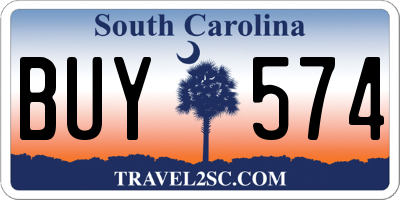 SC license plate BUY574