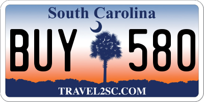 SC license plate BUY580