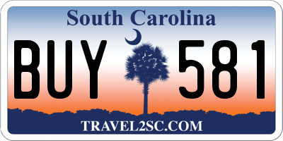 SC license plate BUY581