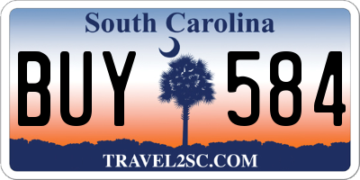 SC license plate BUY584