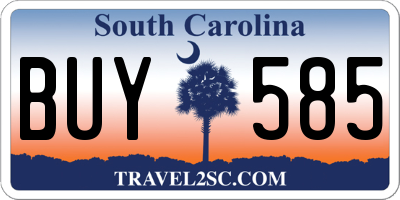 SC license plate BUY585