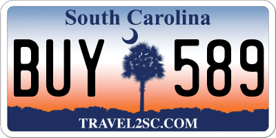 SC license plate BUY589