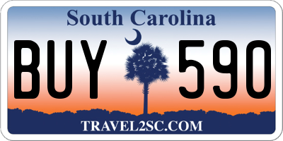SC license plate BUY590