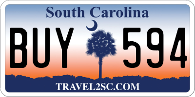 SC license plate BUY594
