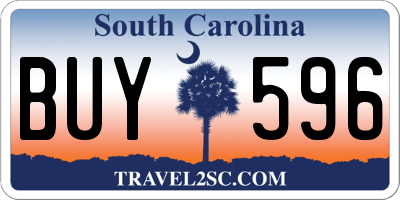 SC license plate BUY596