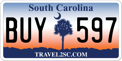 SC license plate BUY597