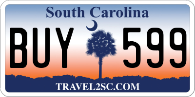 SC license plate BUY599