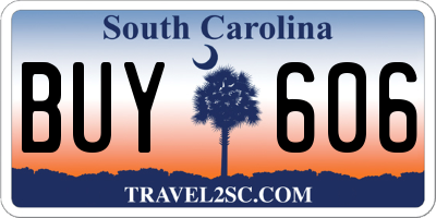 SC license plate BUY606