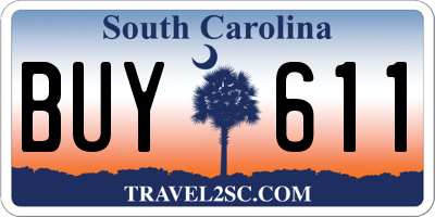 SC license plate BUY611