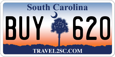 SC license plate BUY620