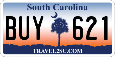 SC license plate BUY621
