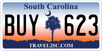 SC license plate BUY623