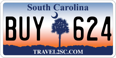 SC license plate BUY624