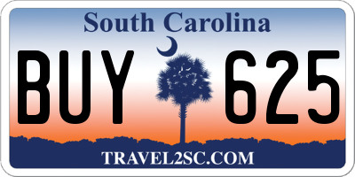 SC license plate BUY625