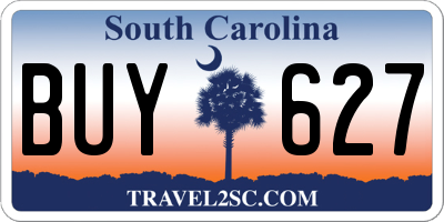 SC license plate BUY627