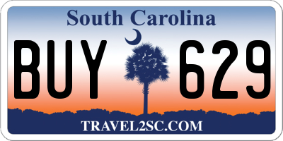 SC license plate BUY629