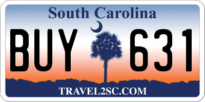 SC license plate BUY631