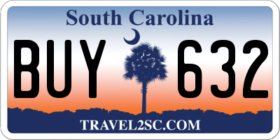 SC license plate BUY632