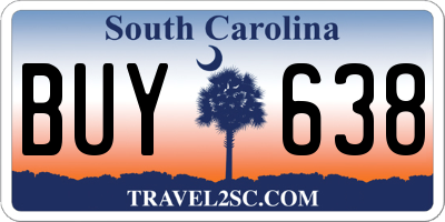 SC license plate BUY638