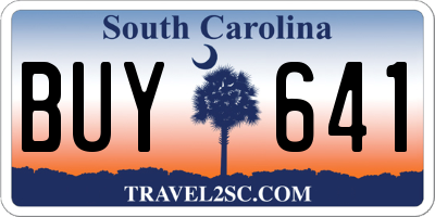 SC license plate BUY641