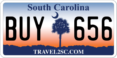 SC license plate BUY656